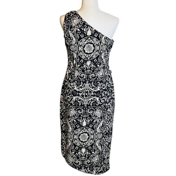 Vintage MOSCHINO Jeans Light Denim One Shoulder Asymetrical Italian Dress sz 12 - Picture 4 of 11